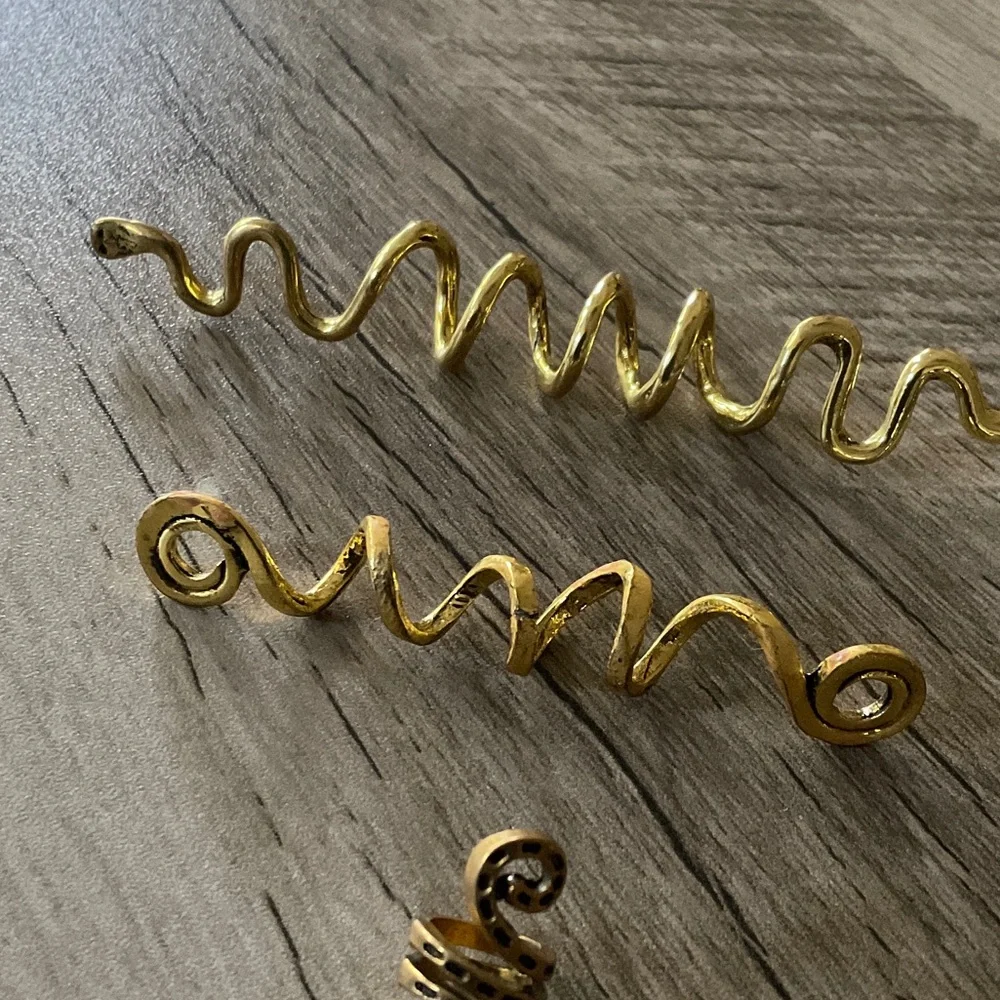 Gold curly hair Accessory . Pack of 3
